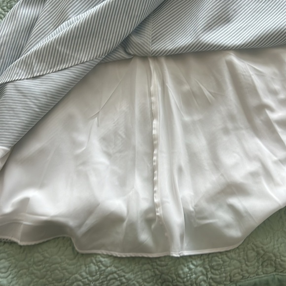 Ann Taylor fit and flare dress blue and white stripe. - Picture 6 of 8